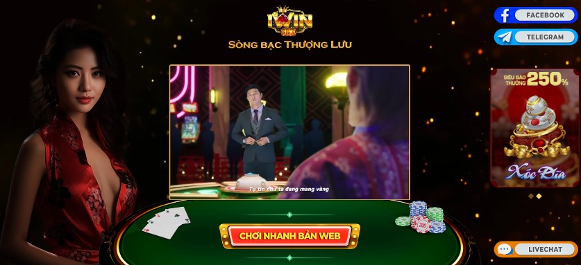 Chọn "chơi nhanh bản web" để đăng nhập iwin trên web