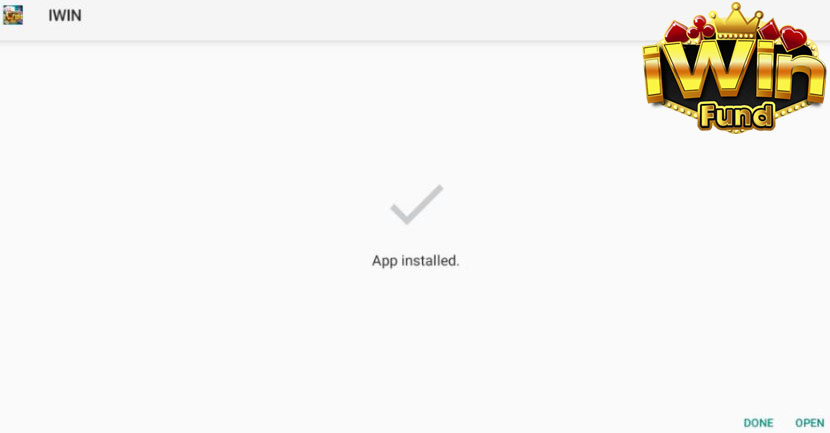 thông báo cài đặt thành công app iwin cho android